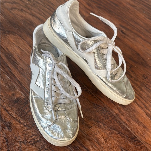 Stuart Weitzman Silver and White Women's Sneakers - Picture 2 of 14